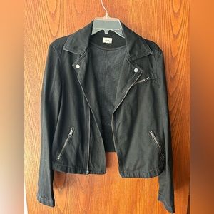 ABLE Black Denim motorcycle jacket — size Large